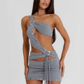 Club Night Alluring Asymmetric Cutout Set