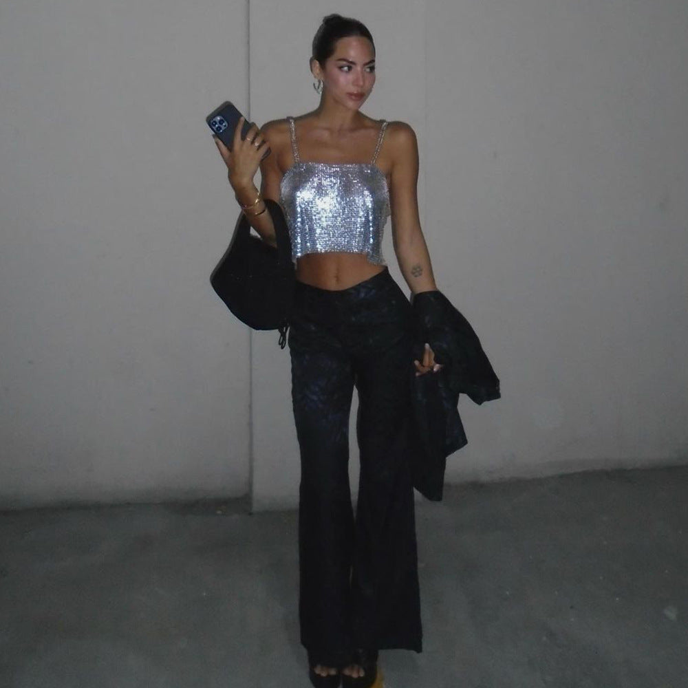 Celebration Essential Silver Sequin Cami Top