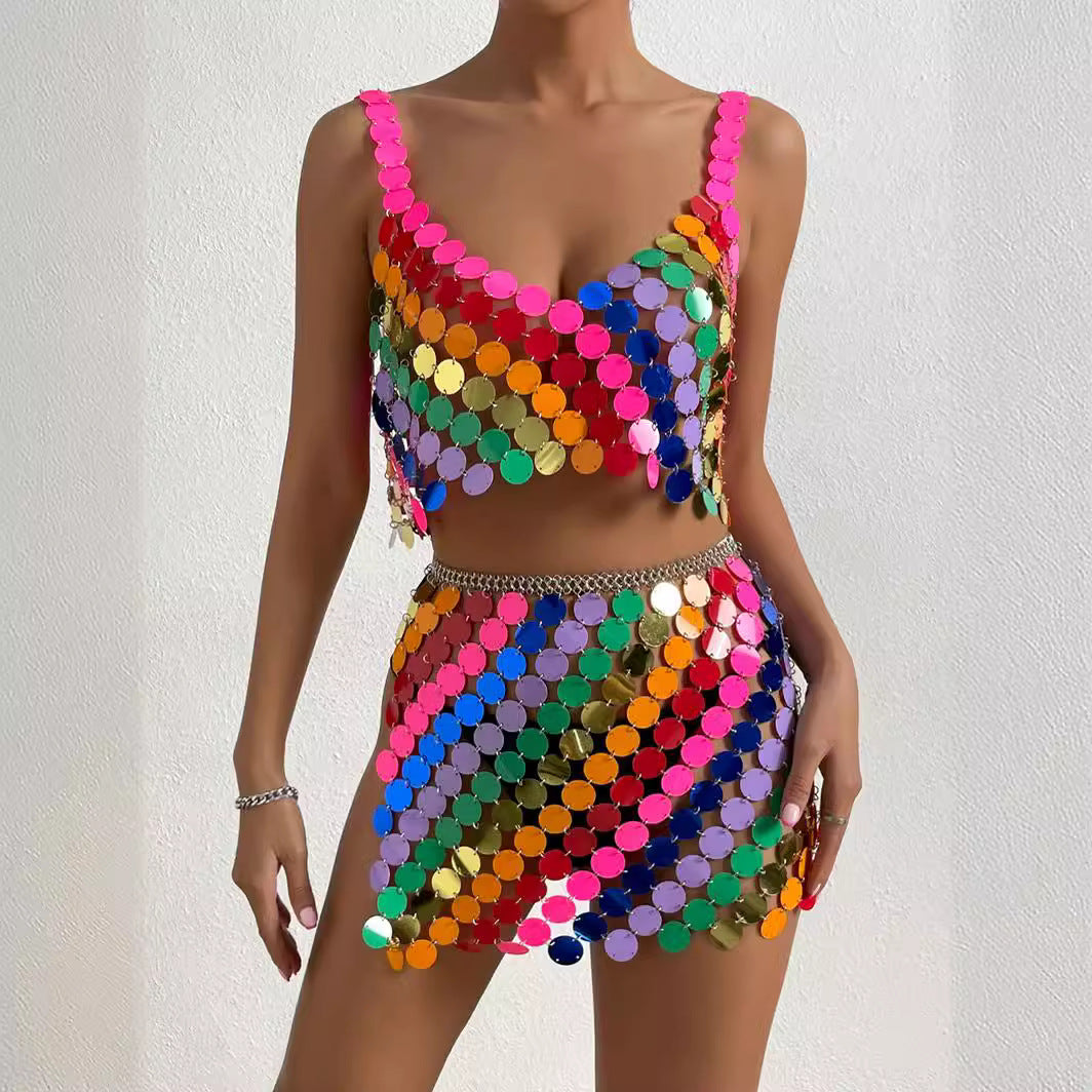 Festival Frenzy Vibrant Colorful Sequin