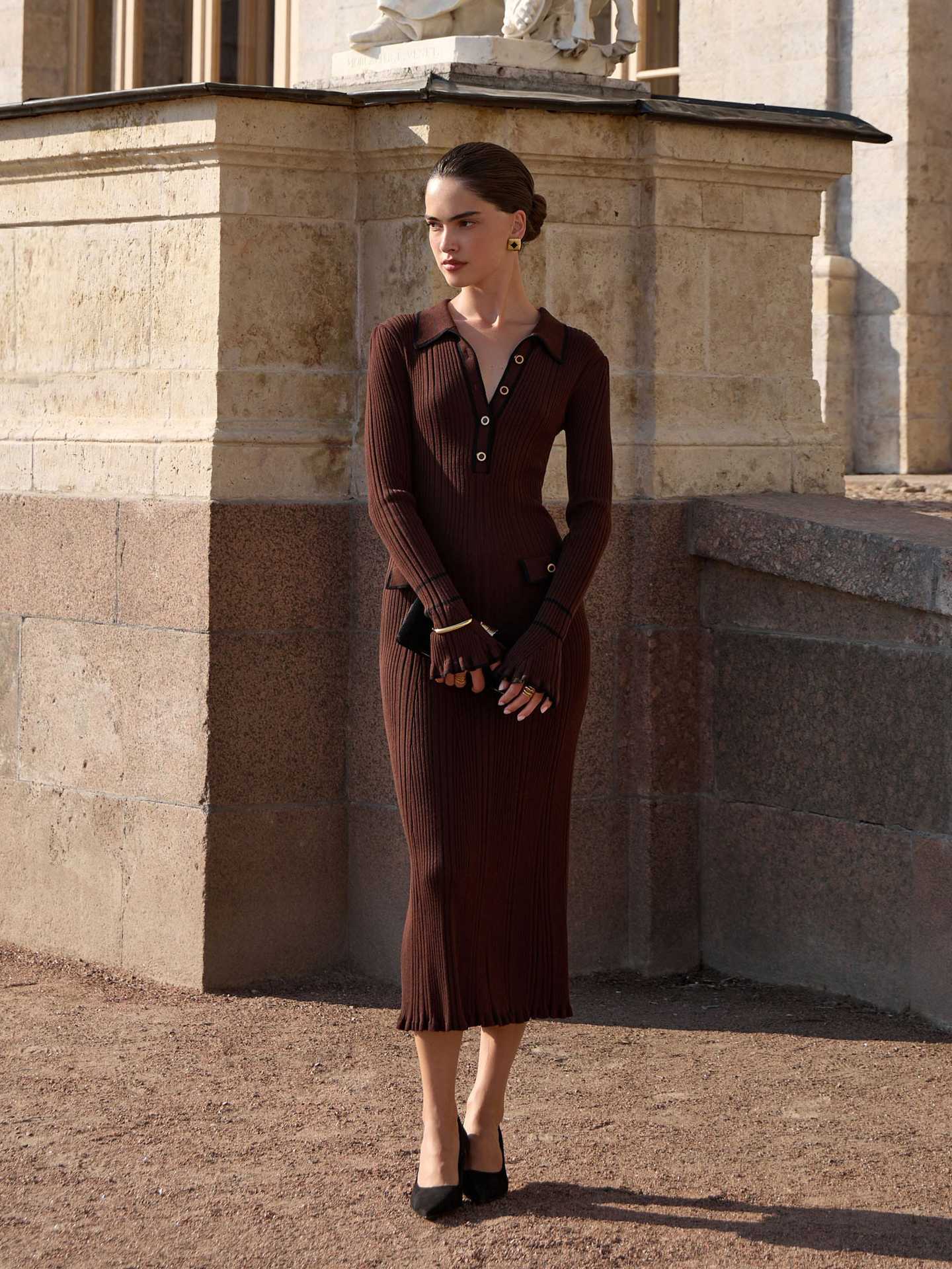 Robe en tricot classique et élégante 