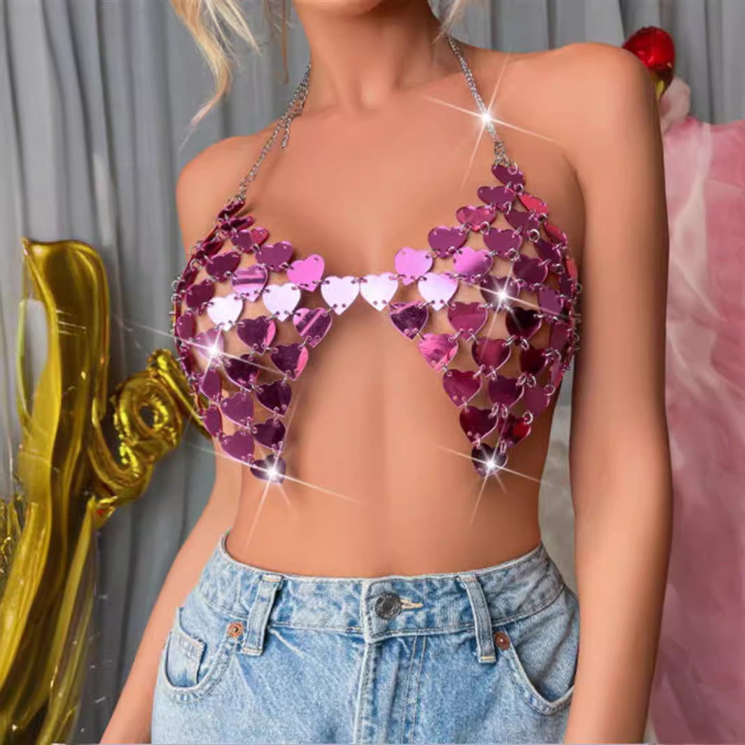 Birthday Party Amethyst Sequin Halter Top
