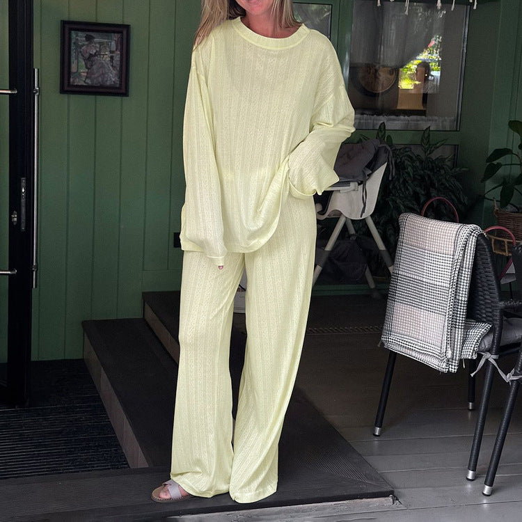 Natural Soft Light Yellow Lounge Two Piece Set