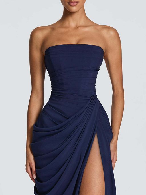 Sculpted Grace Draped Maxi Dress