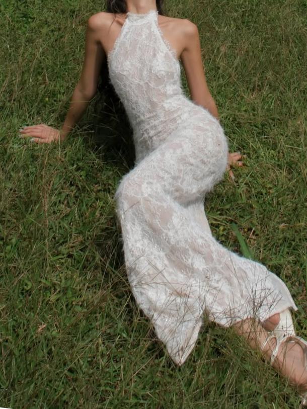 Elowen Lace Halter Maxi Dress
