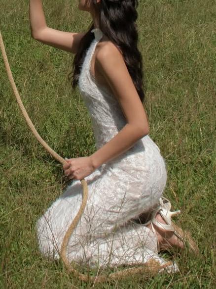 Elowen Lace Halter Maxi Dress