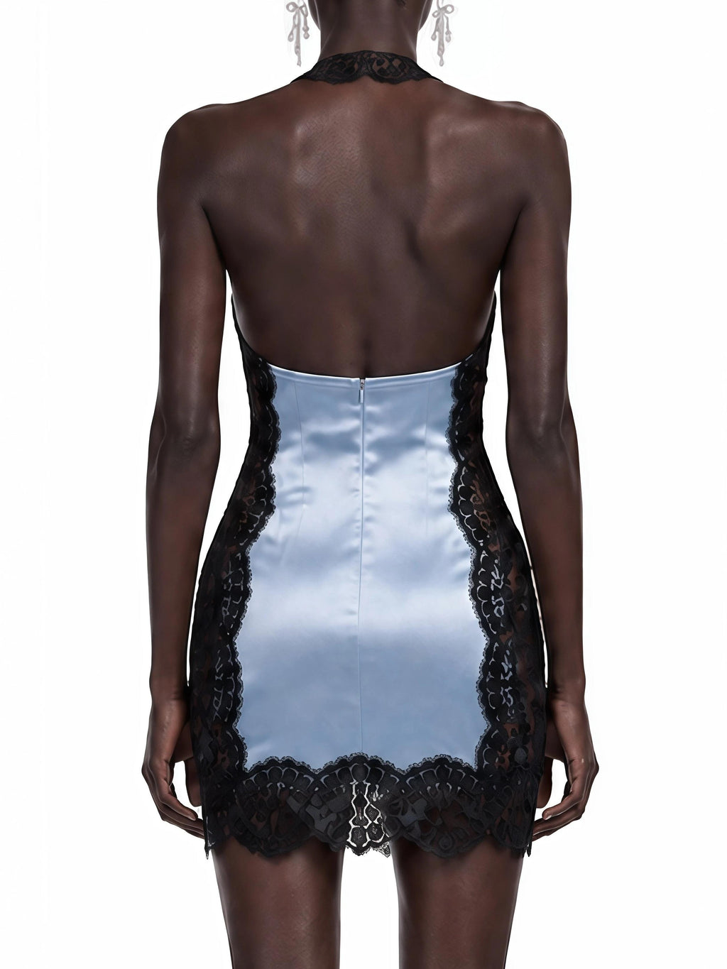 Elodie Blue Sleeveless Lace Mini Dress