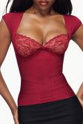 Lace trimmed bandage top