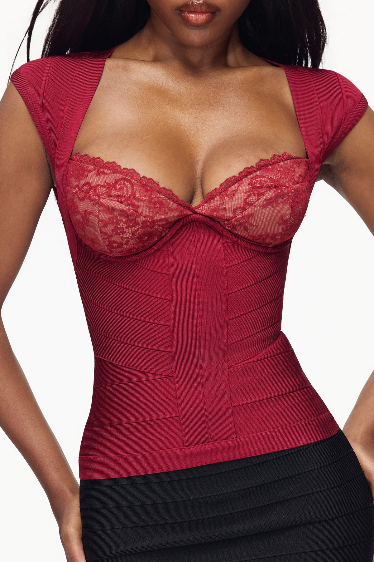 Lace trimmed bandage top