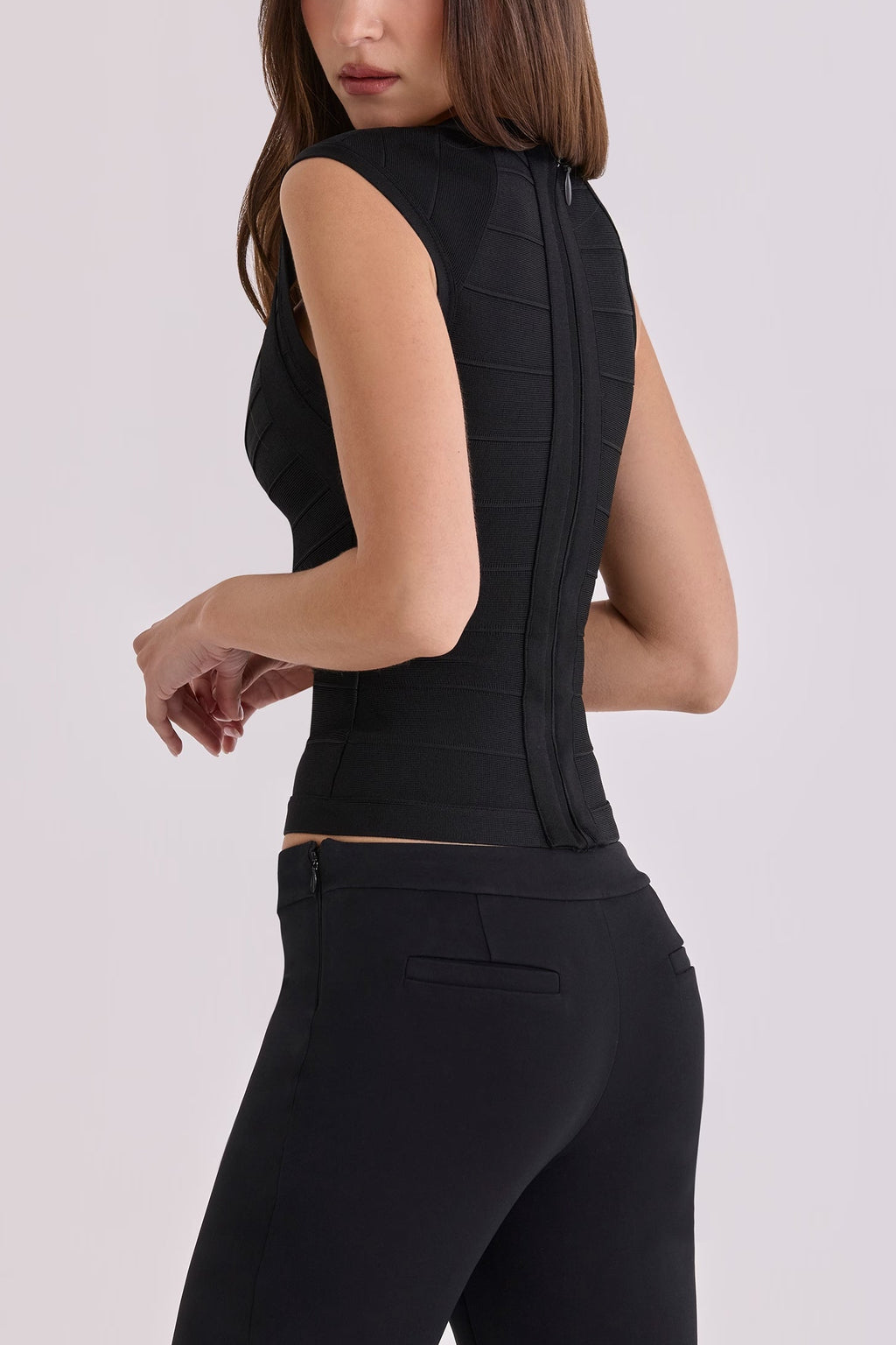 Black Fitted Bandage Top