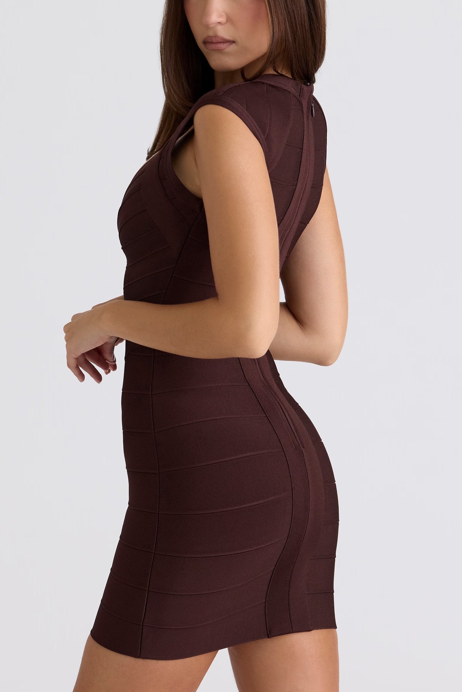 Brown Bandage Mini Dress