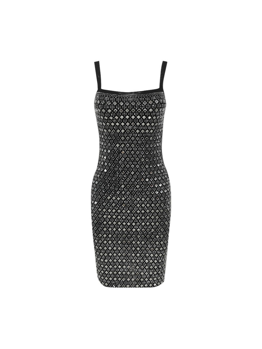 Ragiel Spaghetti Crystal Bandage Mini Dress