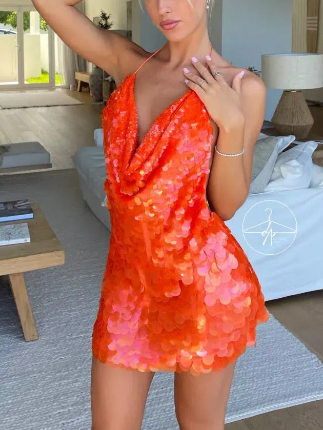 Orange Slip Dress