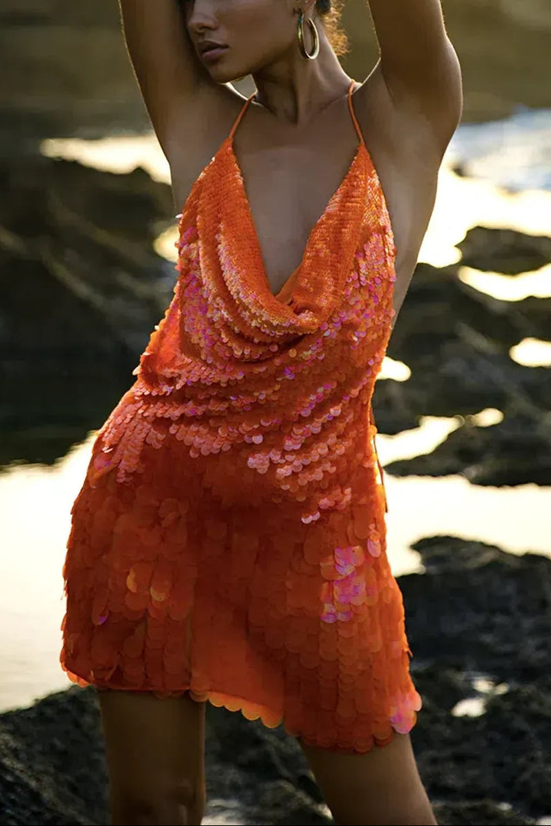 Orange Slip Dress