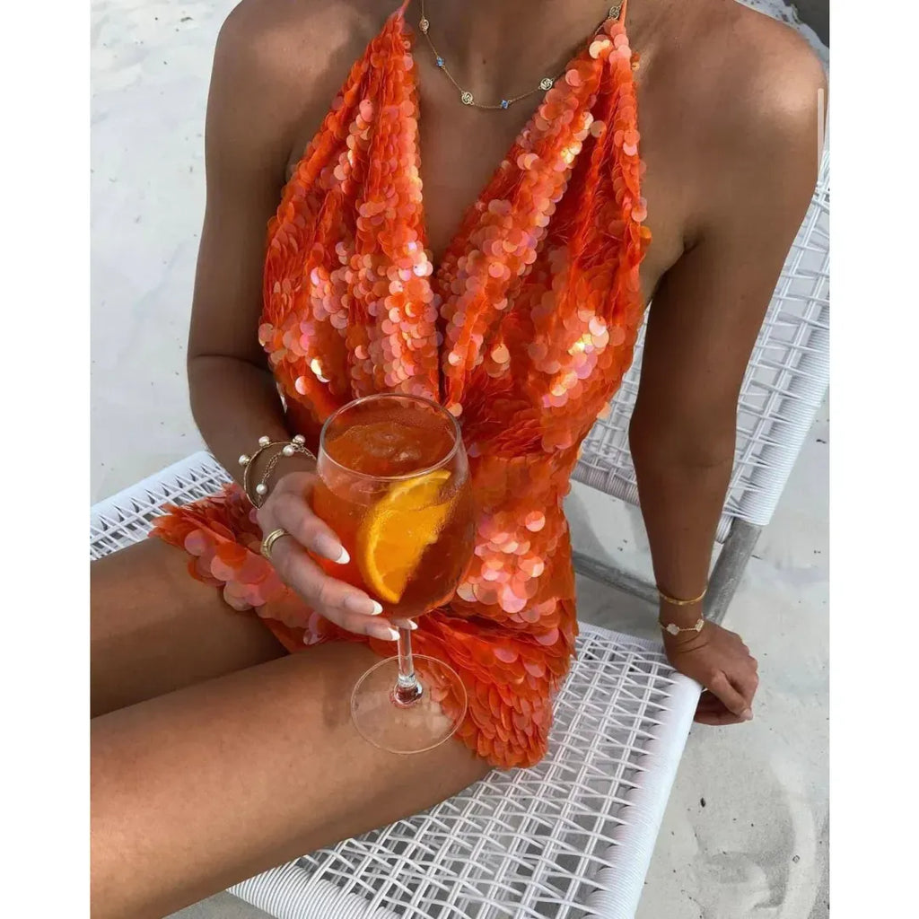 Orange Slip Dress