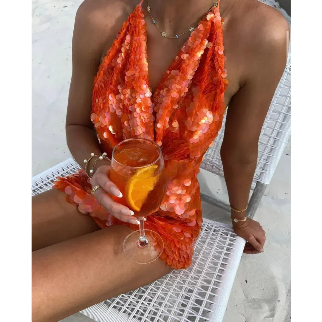 Orange Slip Dress