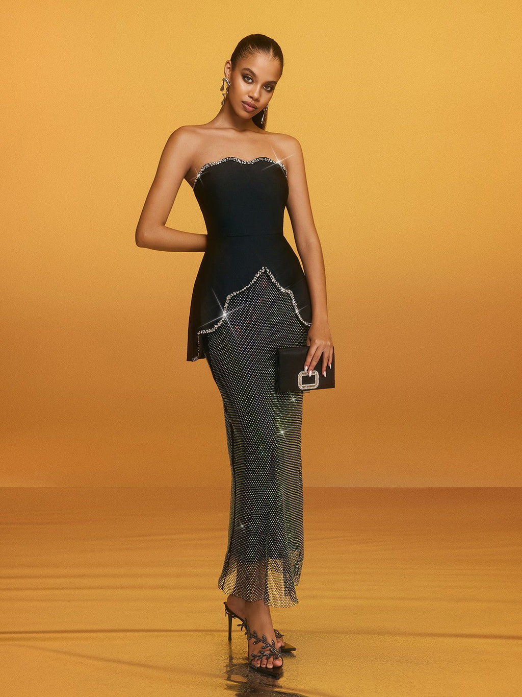 Reggie Rhinestone Bandage Skirt Set