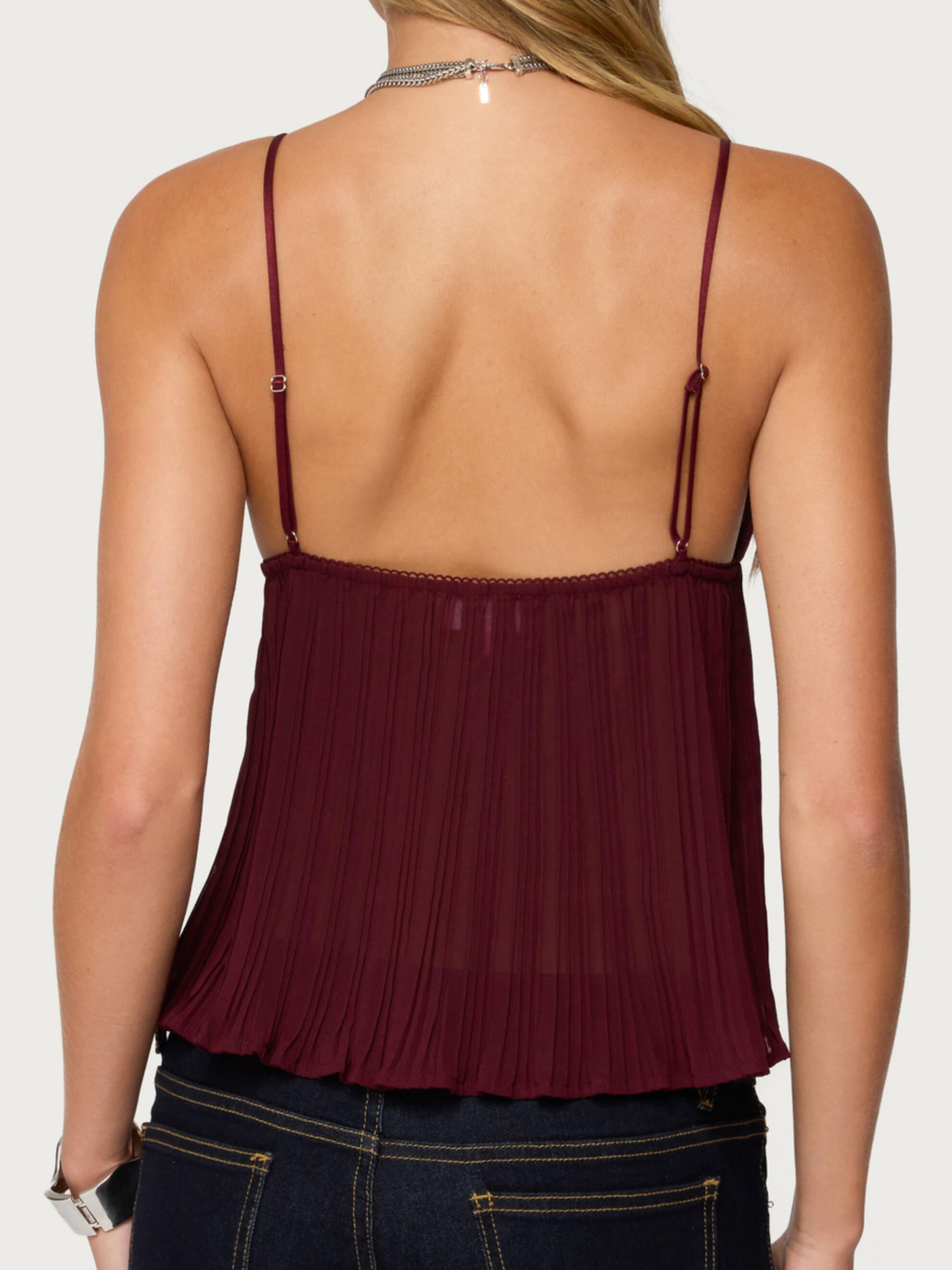 Edikted Rhian Lacey Pleated Babydoll Top