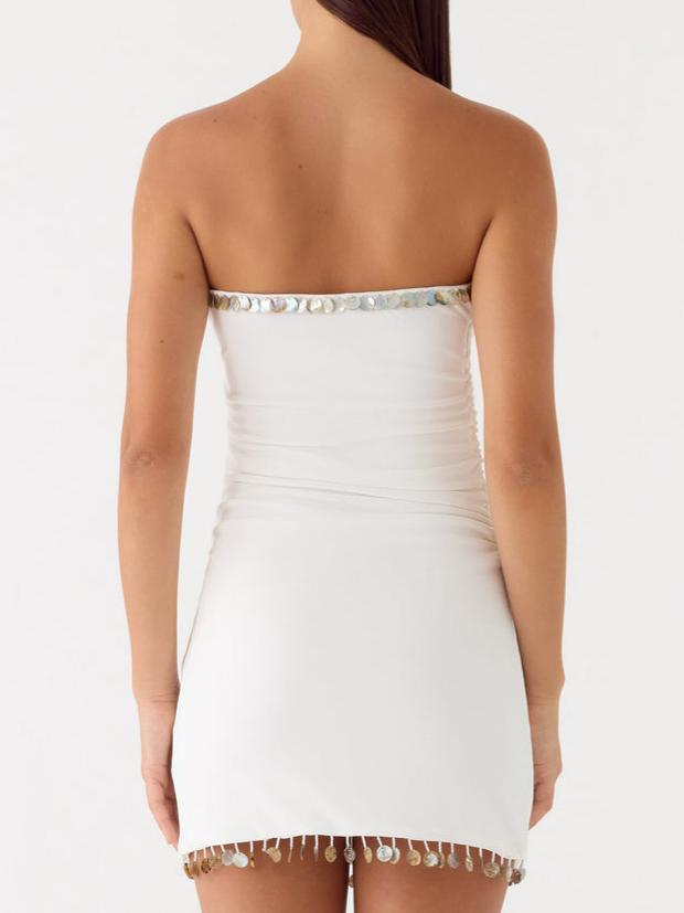 Rhiellie Strapless Mini Dress - White