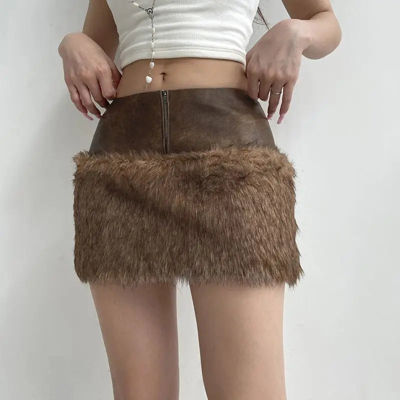 Nighttime Street Luxurious Charming Brown Furry Set