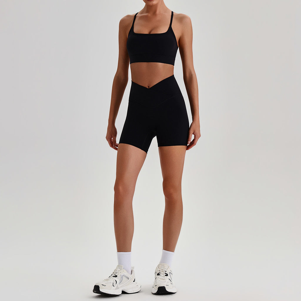 Brushed Seamless Cross-Back Yoga Set