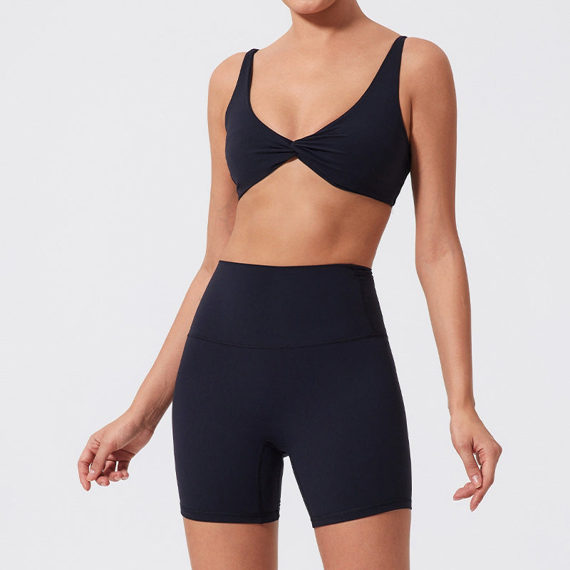 High-Waist Butt-Lifting Yoga Set with Twist Bra