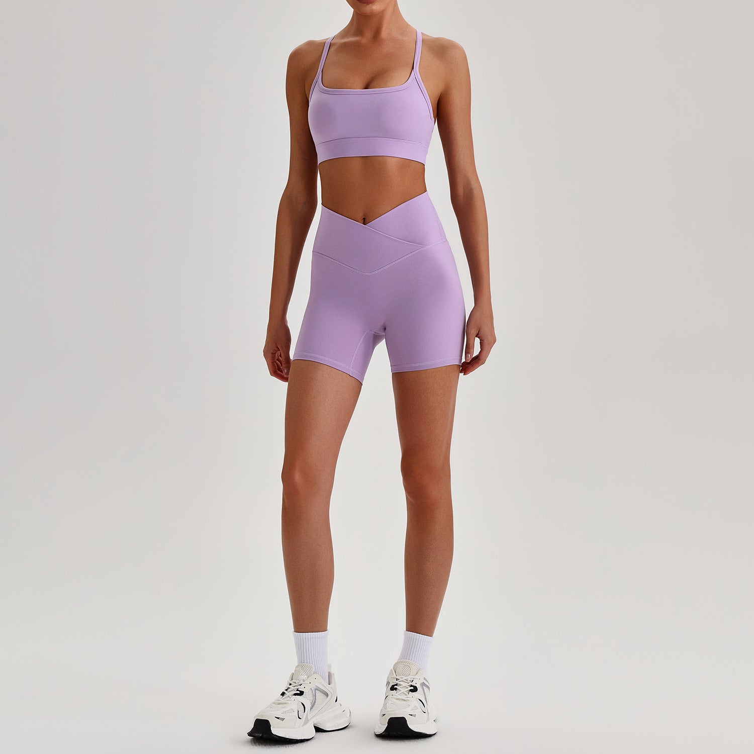 Brushed Seamless Cross-Back Yoga Set