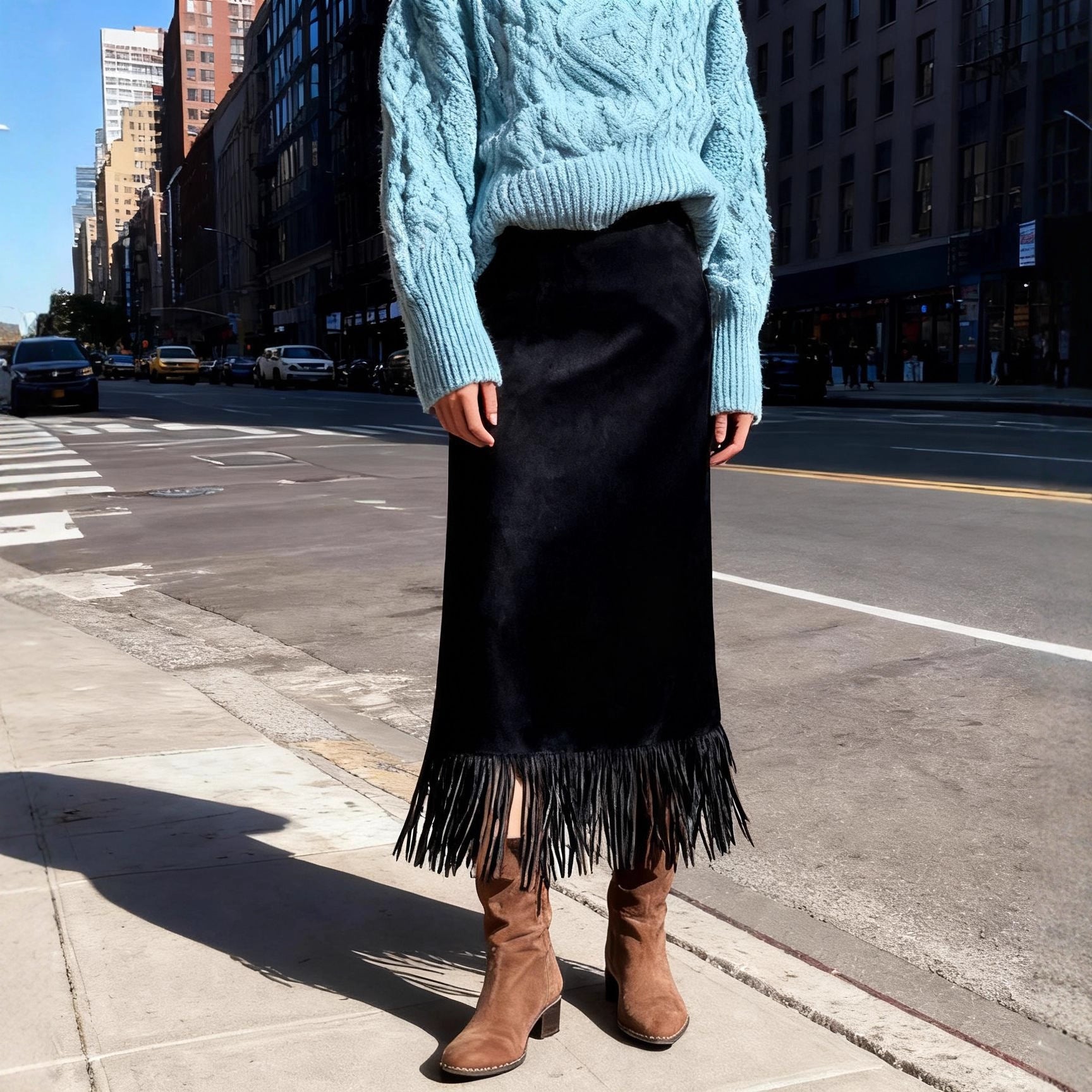 Desert Drift Fringe Maxi Skirt