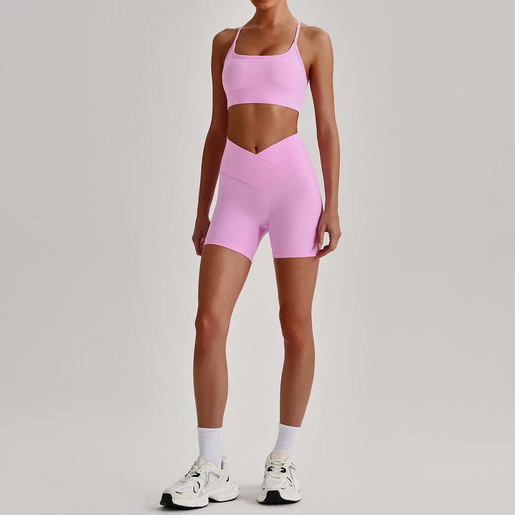 Brushed Seamless Cross-Back Yoga Set