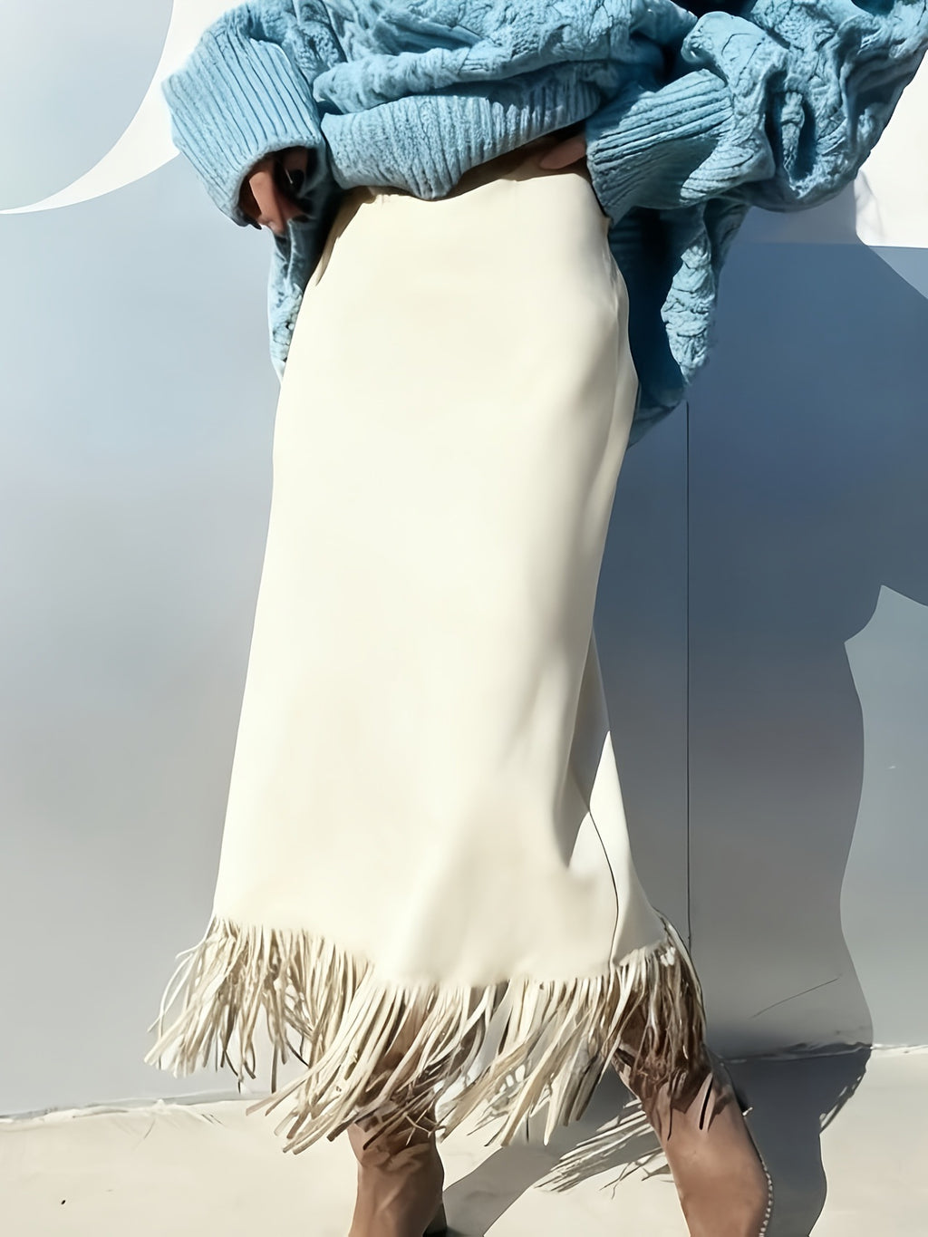 Desert Drift Fringe Maxi Skirt