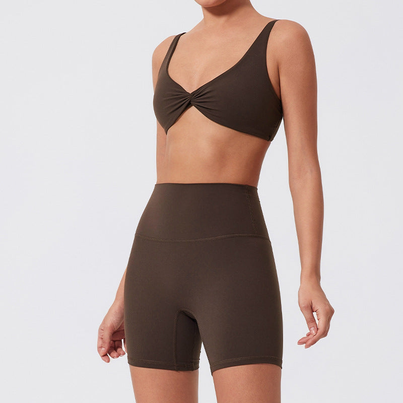 High-Waist Butt-Lifting Yoga Set with Twist Bra