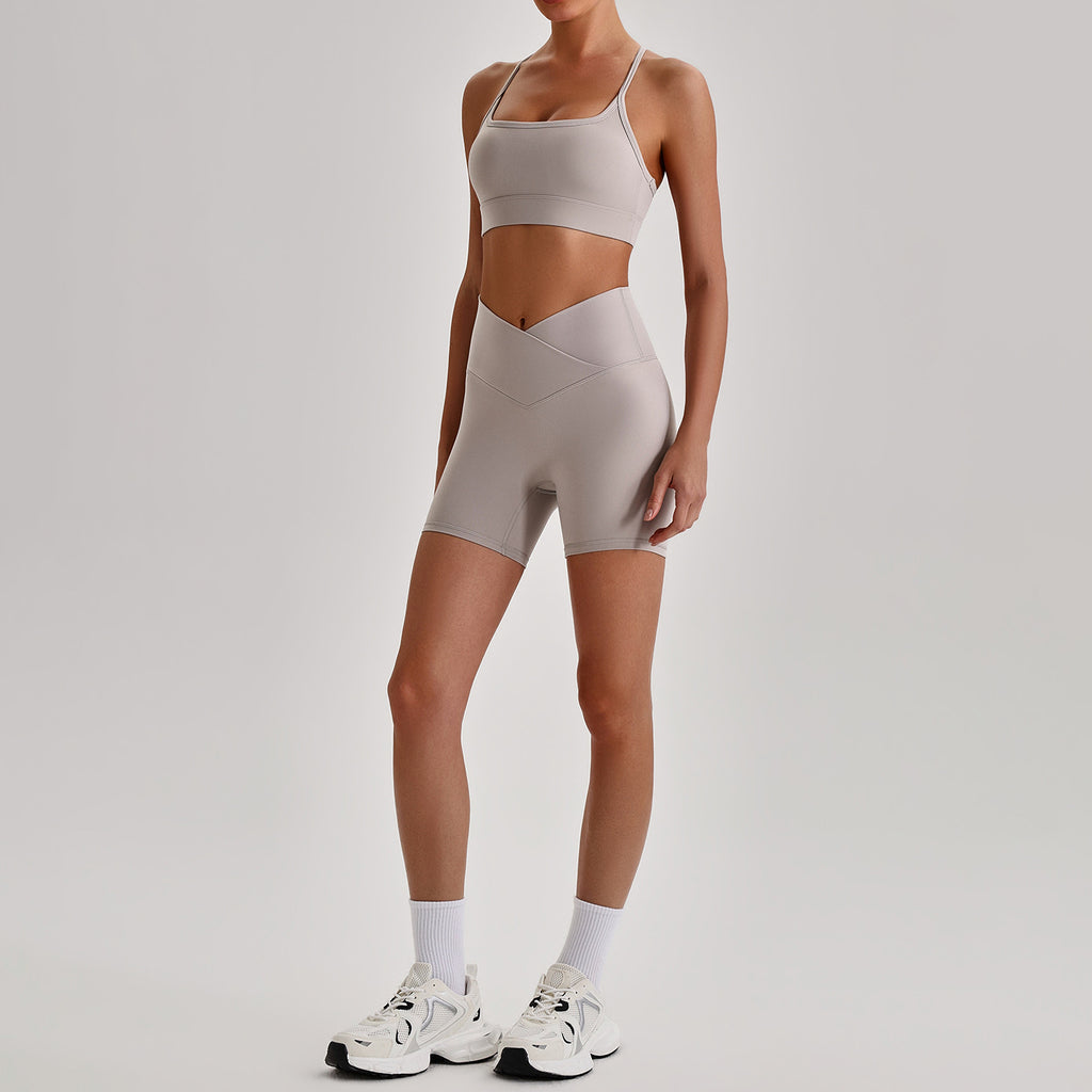 Brushed Seamless Cross-Back Yoga Set