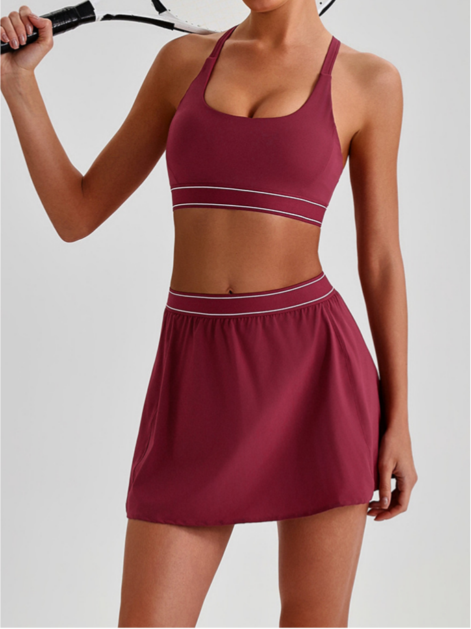 Outdoor Fitness Tennis Skirt Set