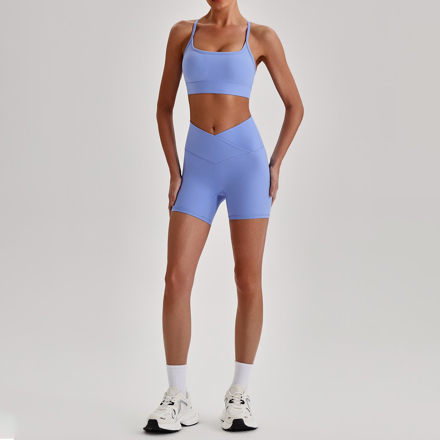 Brushed Seamless Cross-Back Yoga Set