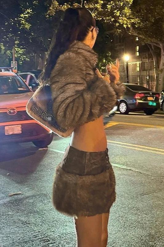 Nighttime Street Luxurious Charming Brown Furry Set