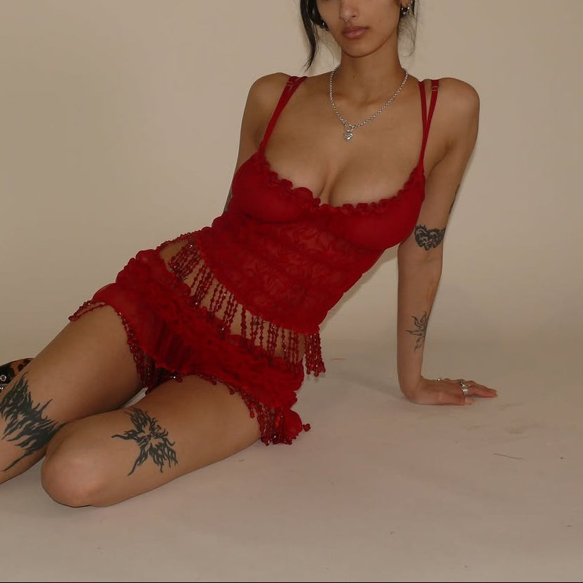 Cabaret Layered Ruffle Two Piece Set
