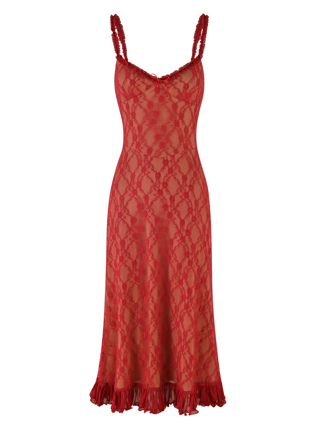 Vibrant Passionate Lace Sheer Summer Dress