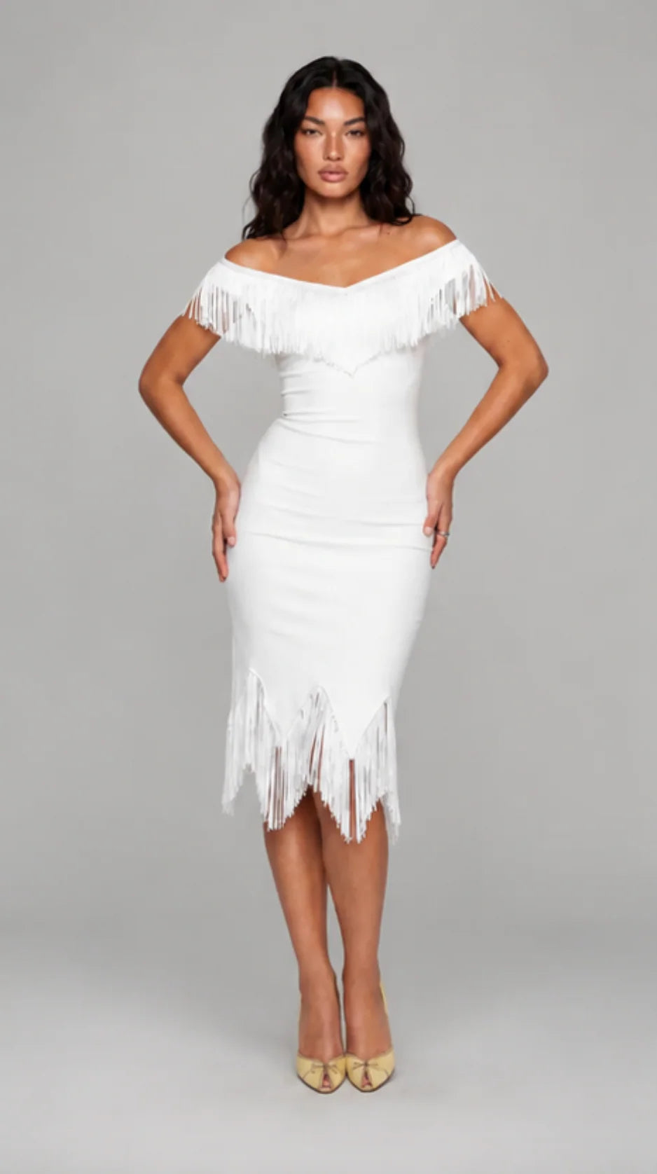 Cabaret Kiss Fringe Midi Dress