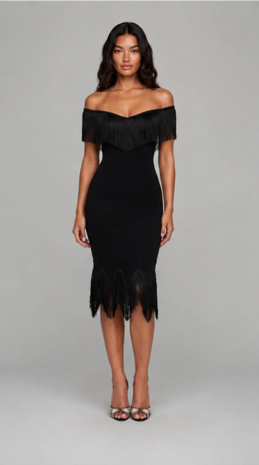 Cabaret Kiss Fringe Midi Dress