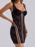 Sofia Midnight Lace Corset Mini Dress