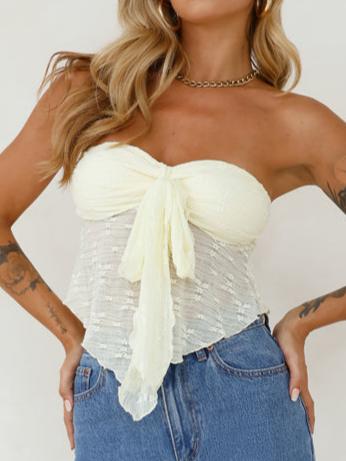 Sweet Berry Strapless Crop Top Sage
