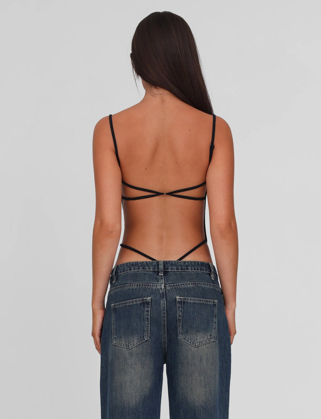 Seductive Strappy Backless Bodysuit