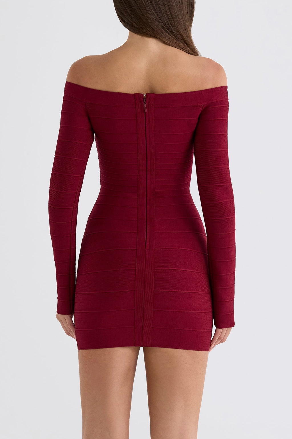 The Bardot Off-Shoulder Long Sleeve Bandage Mini Dress