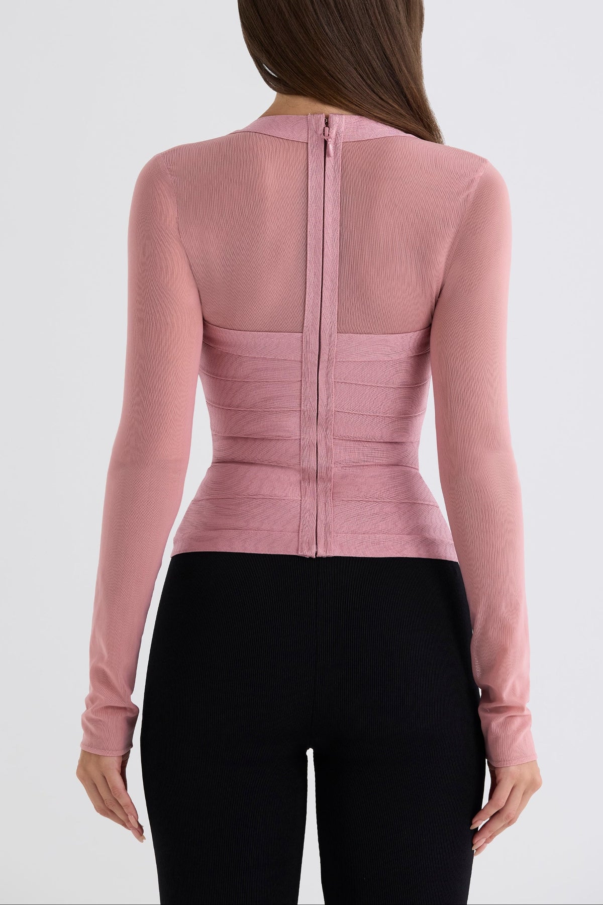 Sheer Long Sleeve Bandage Top
