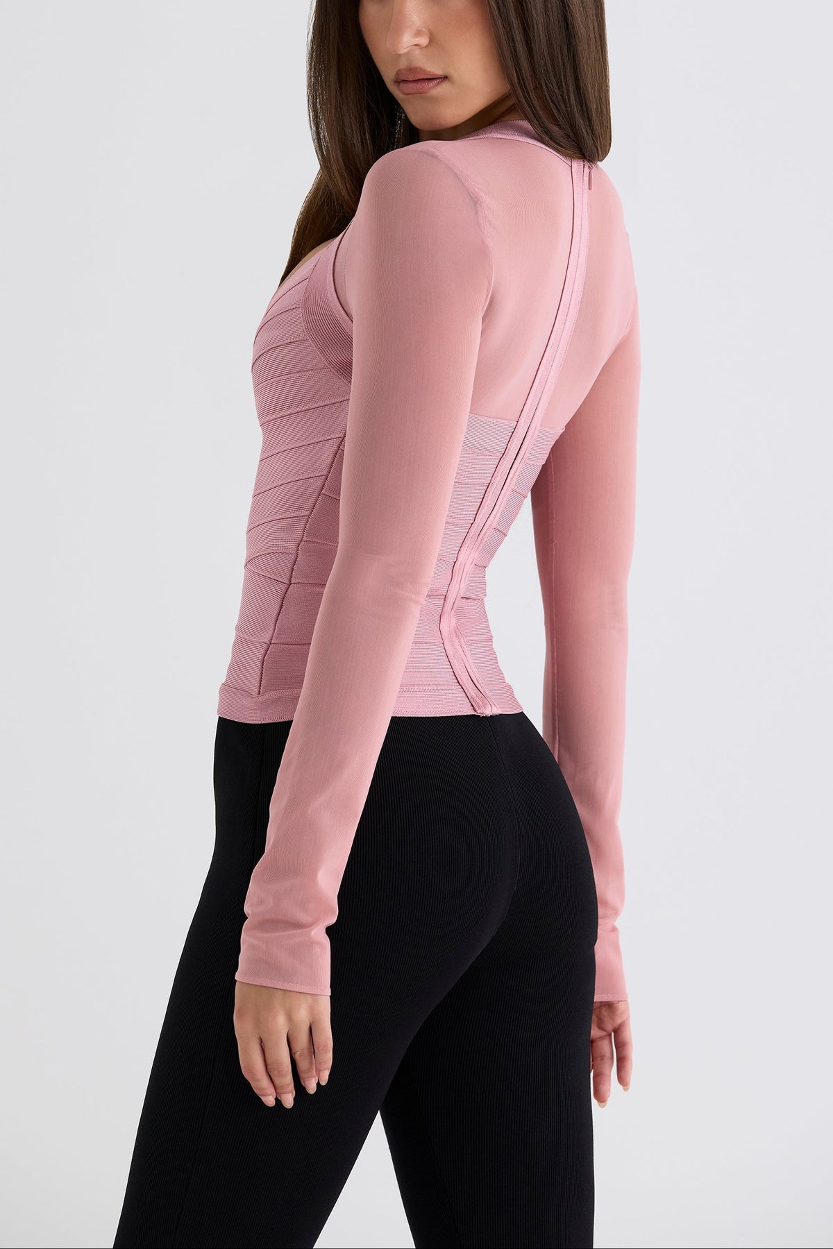Sheer Long Sleeve Bandage Top