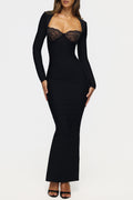 The Demi  Lace Trimmed Bandage Maxi Dress