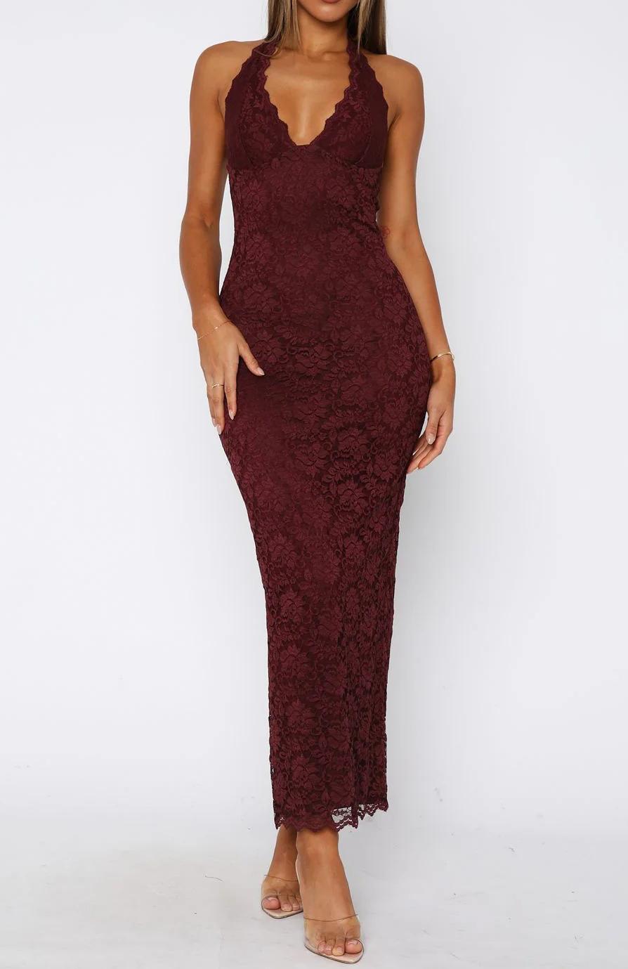 Destiny Lace Maxi Dress Black