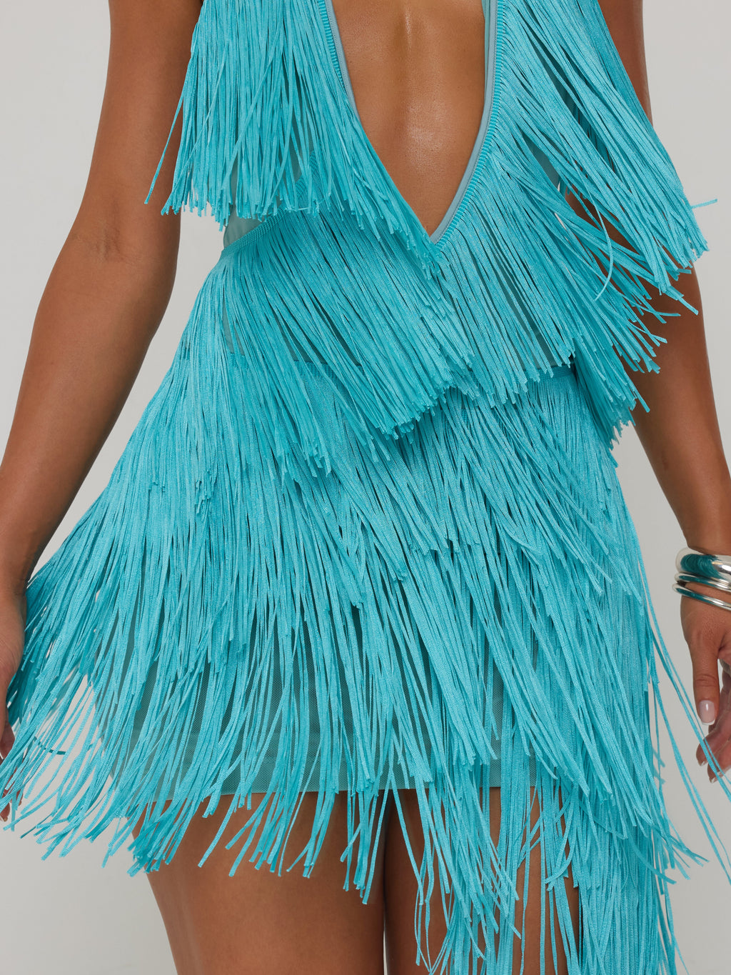 Salsa Fringe Halter Dress