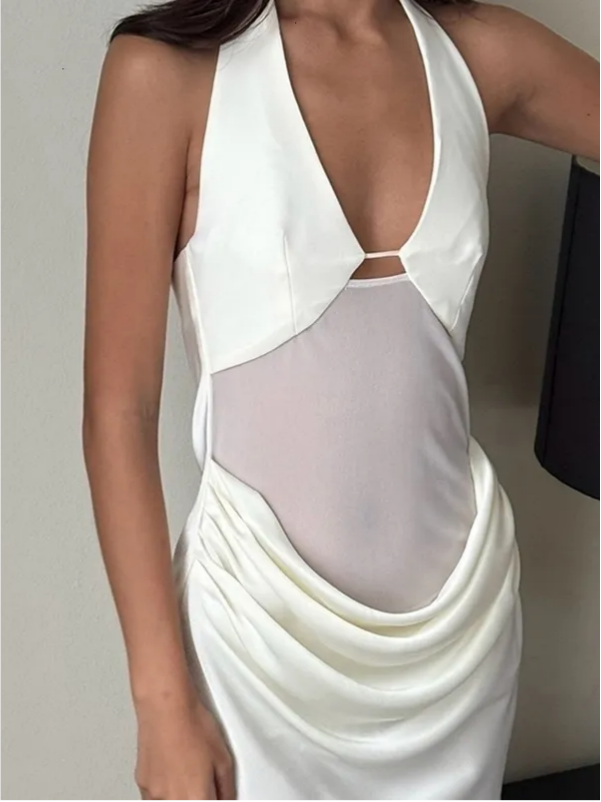 Resort Glamorous Plunge Neck Mini Dress