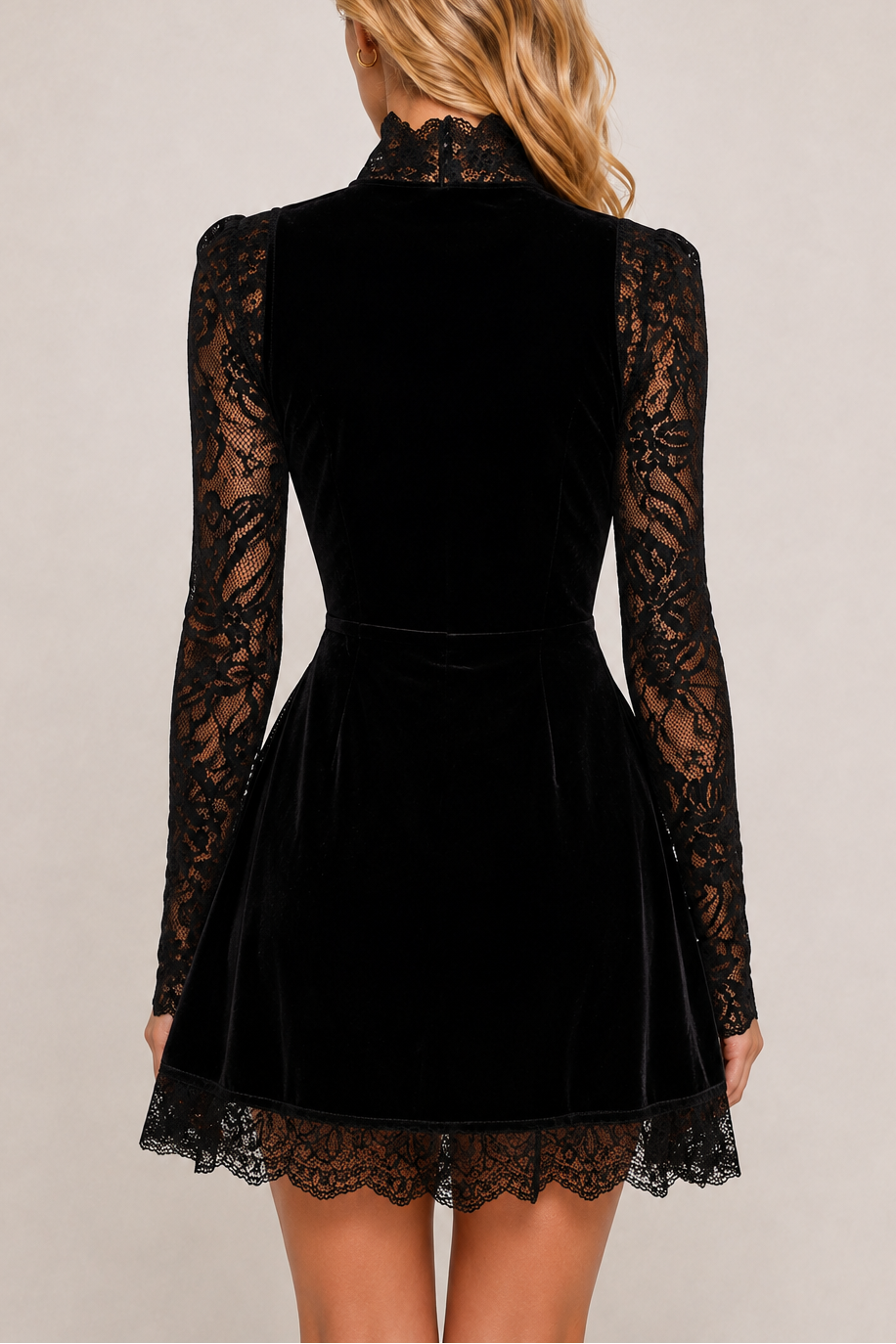 Vivienne Velvet Lace Mini Dress