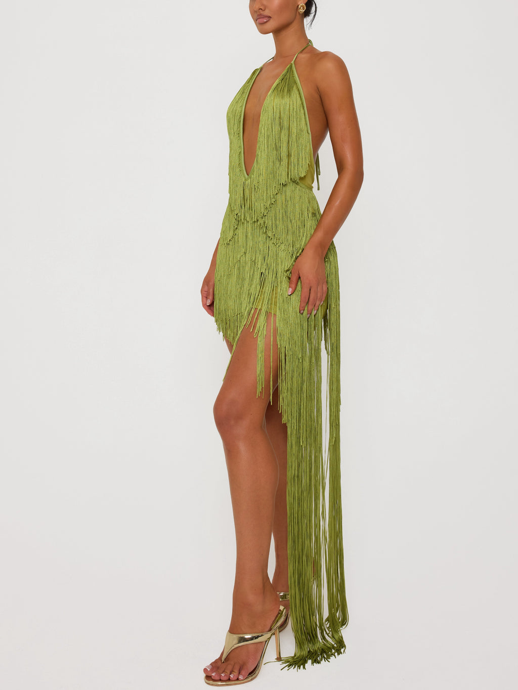 Salsa Fringe Halter Dress